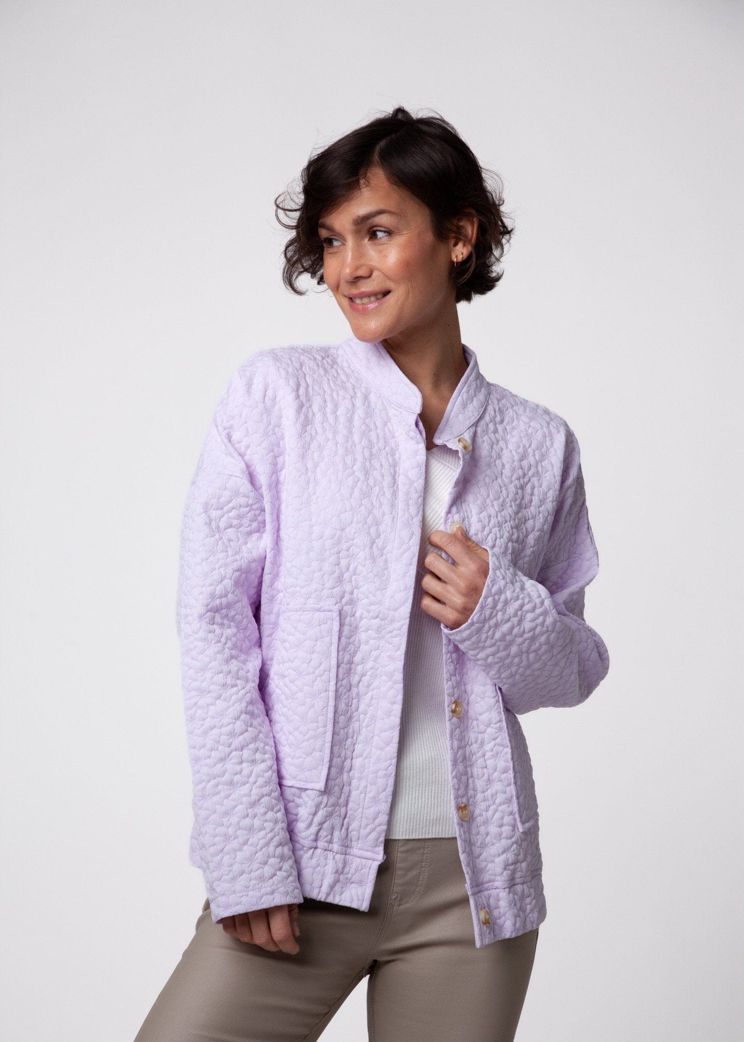 Quilted Bomber Jacket in Lilac - Tribute StoreTRIBUTE