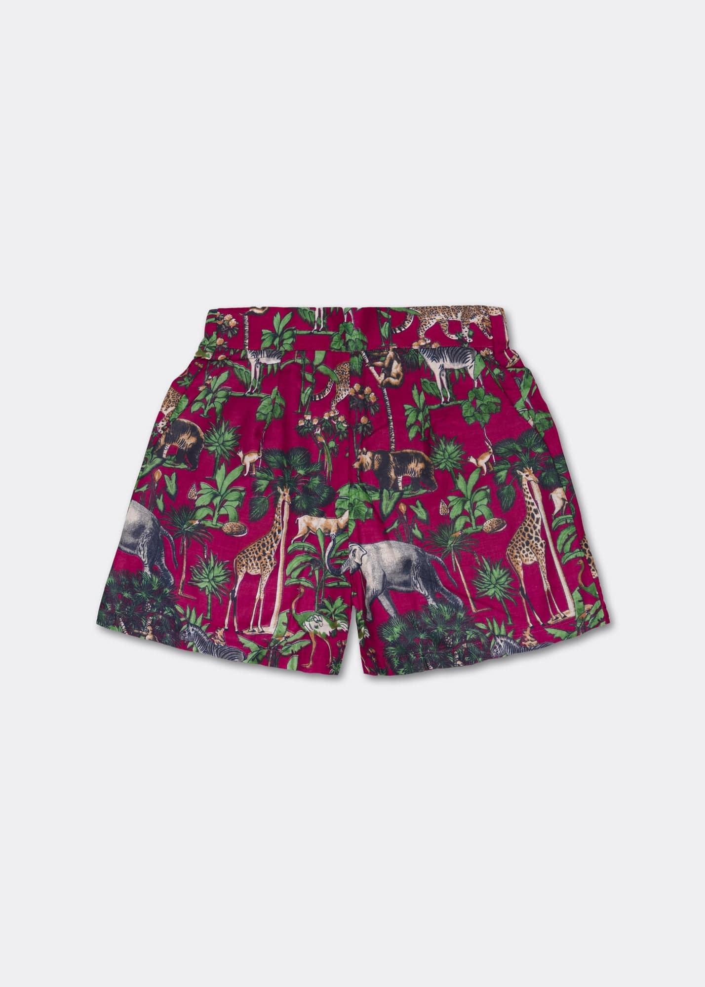 Summer Shorts In Burgundy With Animal Print - Tribute StoreICONIC
