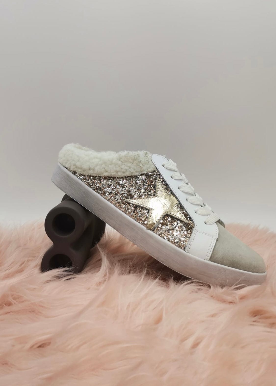 Trace Slip On Leather Sneaker in Rose Gold Glitter - Tribute StoreJulz